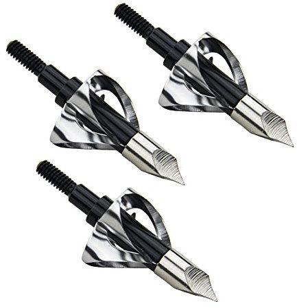 Mangobuy 6 Stück Jagdspitzen 100 Grain Schwarz Jagd Pfeilspitzen Bogenschießen für Compoundbogen Armbrustjagd