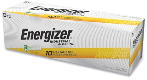 Energizer D Alkaline Industrial Batteries1.5v, Box of 12