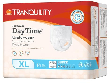 Tranquility Premium Daytime Disposable Absorbent Underwear (14 Count) - XL, 48-66 in. Waist - Super Absorbency, Breathable All-Day Comfort - Adult Diapers
