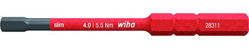Wiha 37225 2831-18 SW slim-Vario VDE Embout de vissage 6 pans isolé pour porte-embout slimVario 4,0 x 75