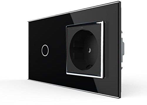 1-Weg Touch Lichtschalter/Steckdose, in Schwarz VL-C701-12/ VL-C7C1EU-12