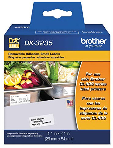 Brother Printer Die Cut Removable Adhesive Small Labels (DK3235), White