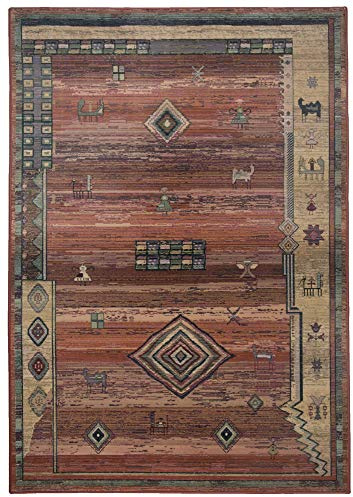 Theko Gabiro 2 Klassischer Orientteppich strapazierfähig und sehr robust in der Farbe Terra, Maße: 90cm x 160cm, 403173