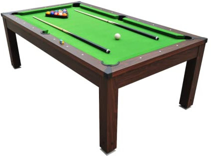 Vente-unique - Billardtisch 8 Imperiale - MDF - naturfarben dunkel, grün