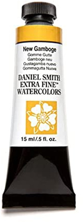 DANIEL SMITH Extra Fine™ Watercolor Paint, 15ml, Tube, New Gamboge, 0.5 fl oz, (Pack of 1)