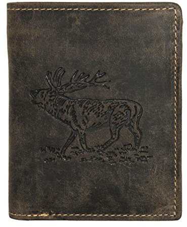 Greenburry VINTAGE 1701-Stag-30 Leder Brieftasche | Portemonnaie | Geldbörse in Oliv