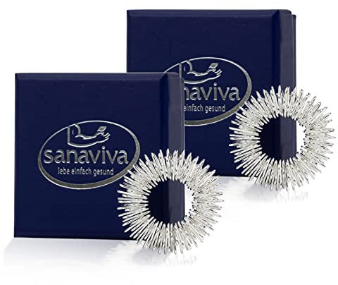 sanaviva® [2 Stk] Akupressurring zur Förderung des Blutflusses mit Anleitung - Praktischer Finger Massagering - Ying Yang Energie Ring – Akupressur – Ring