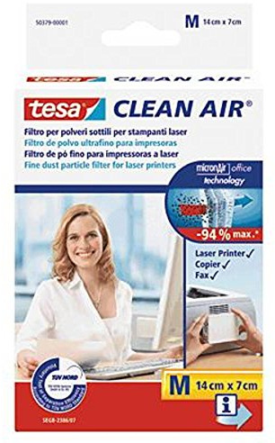 tesa Clean Air - effektiver Feinstaubfilter für Laserdrucker (Größe M)