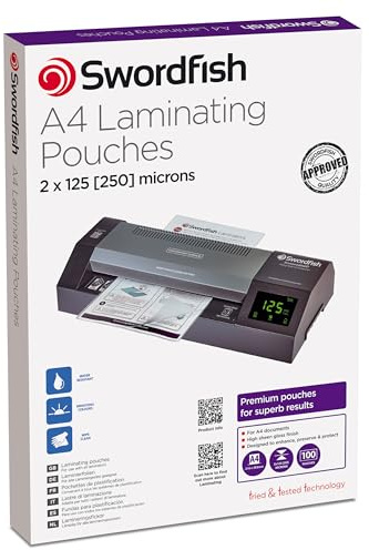 Swordfish A4 2 x 125 (250) Micron Laminating Pouches [Pack of 100] Ref: 48021