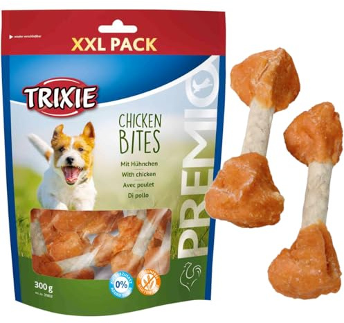 TRIXIE friandises pour chien Dumbbells au poulet XXL, 300 g – friandise savoureuse à la viande de poulet, sans sucre ajouté ni gluten – récompense naturelle pour l'entraînement