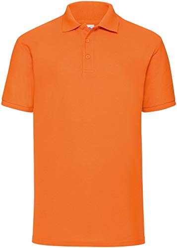 Fruit of the Loom Men's 65/35 Polo Shirt, Orange, Large