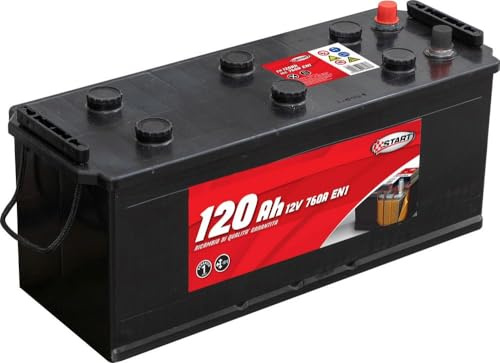 Start Batteria autocarro e trattori 120Ah 12V 760A polo positivo destro piedini