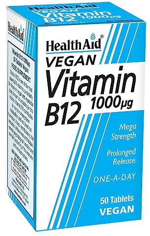 HealthAid Vitamin B12 (Cyanocobalamin) 1000ug - Prolong Release - 50 Tablets