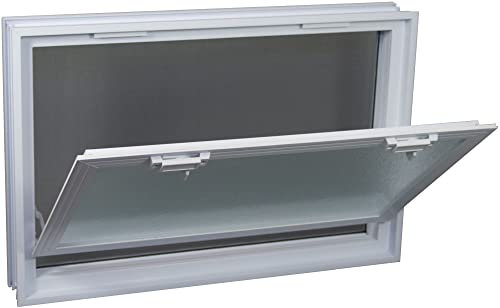 Fuchs Design Ventana de ventilación (579x387x80 mm) Blanca en lugar de 6 bloques de vidrio tamaño 19x19x8 cm - con mosquitera