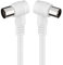 Goobay 11521 Cavetto Coax Antenna ad Angolo Coassiale (<70 dB), Schermatura Doppia, Bianco, 2.5 m Lunghezza del Cavo