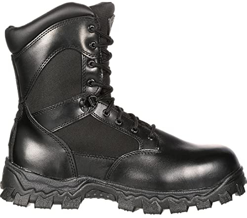 ROCKY AlphaForce Zipper Composite Toe Public Service Boot, Black, Size 13(WI)