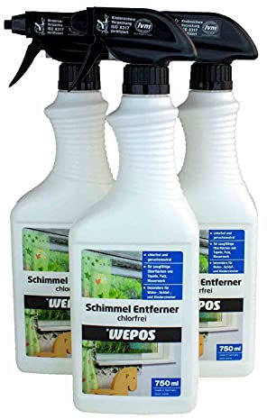 Wepos Schimmel Entferner Chlorfrei 750 ml | Vernichtet kraftvoll und nachhaltig jeden Schimmel | Beseitigt dauerhaft | wirkt bleichend und desinfizierend | Sofortwirkend | reicht für 10-15m²