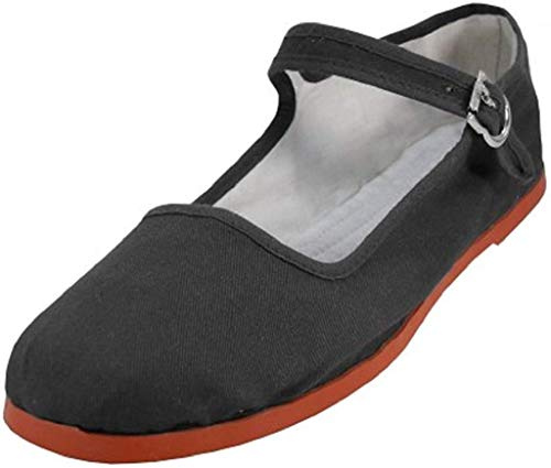Shoes8teen Balettsko för damer, med paljetter och glitter, rund tå, lågsko med rosett, 37 EU