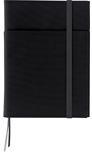 Kokuyo Systemic Refillable Notebook Cover - Twin Ring Notebook with Edge Title - A5 (5.8 X 8.3) - Normal Rule - 28 Lines X 50 Sheets - Black Cover