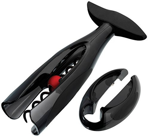 Le Creuset, Geschenkset mit Korkenzieher und Kapselschneider, Entfernung von Weinkorken, Schwarz, Polycarbonat, GS200, 59062011007461