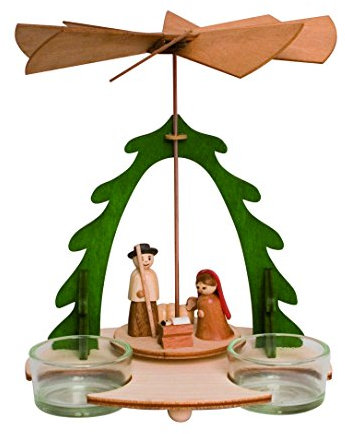 Drechslerei Kuhnert - Bastelset Pyramide - Weihnachtspyramide mit Krippefiguren - aus Holz zum Zusammenbauen - Made in Germany