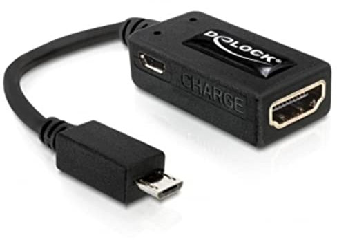 Delock Adapter MHL Stecker an High Speed HDMI Buchse + USB micro-B Buchse