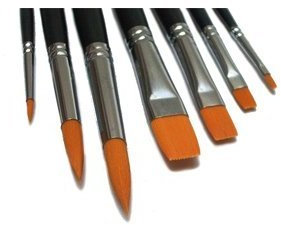 7 Toray Künstlerpinsel Set Spitzpinsel spitz Flachpinsel flach Toraypinsel Acrylpinsel Aquarellpinsel