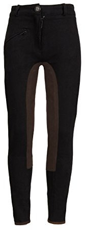 MS-Trachten Kinder Reithose schwarz Vollbesatz braun (128)