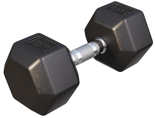 GORILLA SPORTS® Hexagon Kurzhanteln - Gewichte 2-50 kg, mit/ohne Ablage, Gusseisen Gummiert, Rutschsicher, Griff Gerändelt, Verchromt, Schwarz - Sechseckige Hanteln, Dumbbell, Krafttraining, Fitness