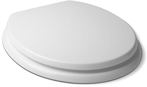 TATAY Tapa WC Fibra de Madera | Tapa de Vater Elegante de Gran Resistencia | Tapa Indoro de Fácil Montaje y Larga Duración | Tornillos Incluidos | Forma Ovalada - Modelo Luxory - Blanco