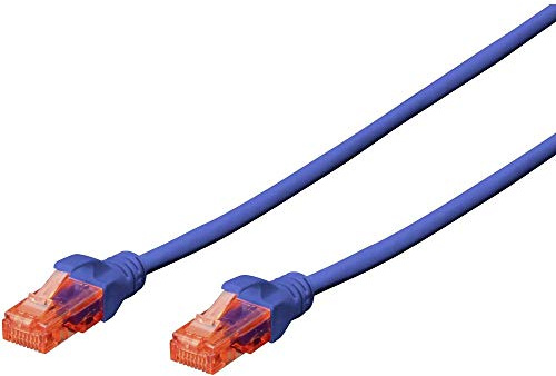 DIGITUS LAN-kabel Cat 6 – 0,5 m – U/UTP oskärmad – 1 Gbit/s – 250 MHz – PoE++ – AWG 27/7 – LSZH – RJ45 nätverkskabel – patchkabel – Kompatibel med Cat6A och Cat5e – Blå | 1 Gbit/s - PoE++ - AWG 27/7 - LSZH - RJ45-nätverkskabel patchkabel - Kompatibel med Cat 6A och Cat 5e