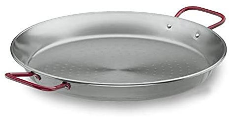 Lacor Steel PRO 63625-Padella per Paella in Acciaio, 24 cm, ghisa, Nero