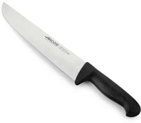 Arcos Serie 2900 - Coltello Scannare Coltello Macellaio Coltello Bistecca - Lama Acciaio Inossidabile Nitrum 250 mm - Manico Polipropilene Colore Nero