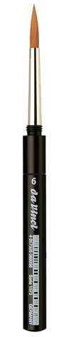 da Vinci Travel Series 1573 CosmoTop Spin Watercolor Brush, Round Synthetic with Protective Case Handle, 6