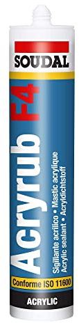 Mastic acrylique blanc 300 ml Acryrub F4 Soudal