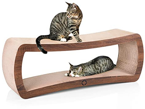 CanadianCat Company | Kratzbrett für Katzen XL - Jumbo Galaxy - doppelseitig nutzbar - 1 Meter - 100 x 26 x 34 cm - Wellpappe braun