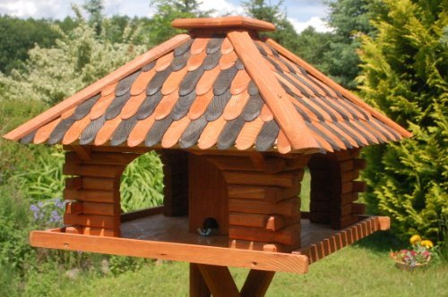 Luxus Vogelhaus Vogelhäuschen super Blickfang mit und ohne Ständer (braun, ohne Ständer)