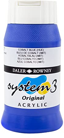 Daler-Rowney System3 Acrylic Paint, Plastic Pot, 16.91oz - 500 ml, Cobalt Blue Hue