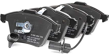 Bosch BP1014 - Plaquettes de Frein Avant pour Voiture - Qualité Bosch - Réduction du Bruit et de la Poussière - Certifié ECE-R90 - Sans Cuivre - Jeu de 4 Plaquettes - Avec Accessoires