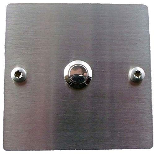 Eurosell - Placa de timbre de acero inoxidable V2A, placa de timbre rectangular redondeada, color plateado, pulsador de timbre