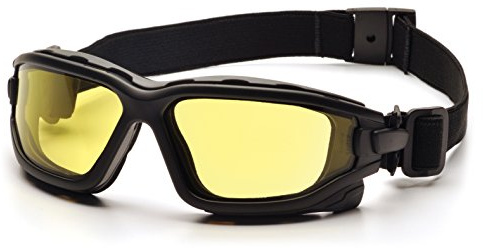 Pyramex I-Force Sporty Dual Pane Anti-Fog Goggle, Black Frame/Amber Anti-Fog Lens