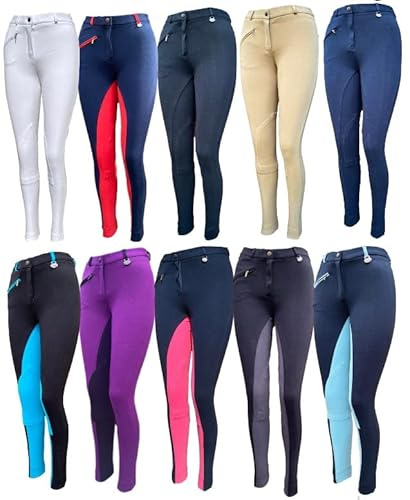Gallop Quality - Pantaloni Jodhpur da equitazioni, Unisex, Blu (Blu Navy), 36 Misura 20 da Donna