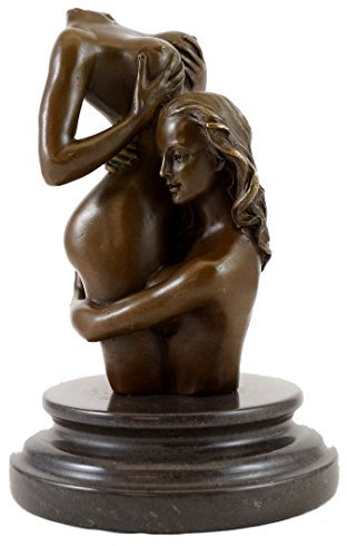 Kunst & Ambiente - Erotischer Frauentorso - Die Umarmung Skulptur - Echte Bronzefigur - M. Nick - Sexy Figur