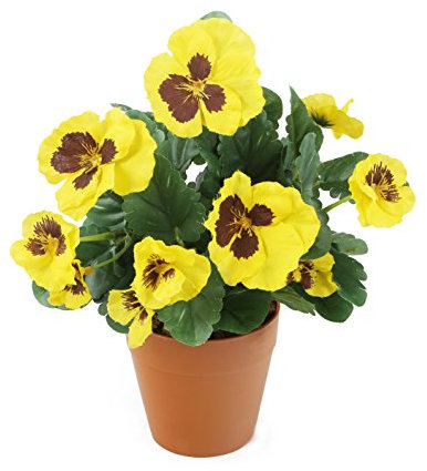 Closer 2 nature HBC006YE Künstliche Stiefmütterchen-Plug-Pflanze, Gelb, 30cm