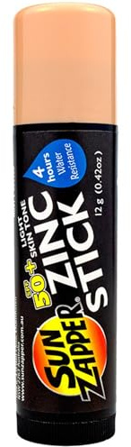 Sun Zapper Zinc Sunscreen Stick SPF 50+ Light Skin Tone 12g