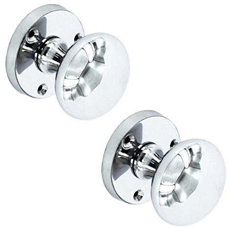 Victorian Style Mortice Round Door Knob Pair in Polished Chrome by Securit