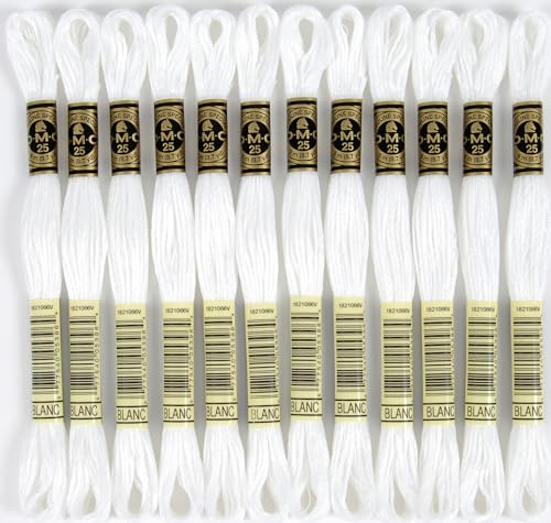 Bulk Acquista: DMC Six Strand Ricamo Cotone 8,7 Yards Bianco 117-BLANC (confezione da 12)