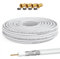HB-Digital - Cavo satellitare coassiale HQ-135 PRO, 130 dB, schermatura quadrupla per impianti DVB-S/S2 DVB-C e DVB-T BK, incluso set di 10 connettori F dorati 15m bianco