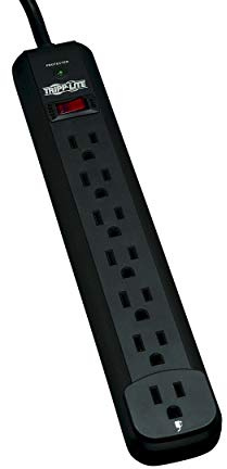 Tripp Lite 7 Outlet Surge Protector Power Strip, Extra Long 12ft Cord, Black, & Dollar 25,000 Insurance (TLP712B)