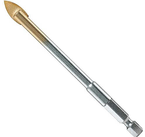 alpen Hartmetall-Glasbohrer Profi Glas, 1/4 Zoll Sechskant-Schaft, Durchmesser 6 mm, L1 105 mm, 28900600100